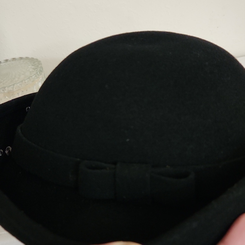 Vintage Archie Eason Black Church Hat Sophisticated Classy Elegant  Silver Studs - Picture 3 of 9